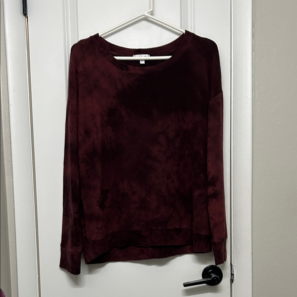 M Nine Britton Maroon Tie-Dye Sweater